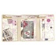 Yoshi Vintage Stamp Print Leather Flap Over Purse with Coin Pocket